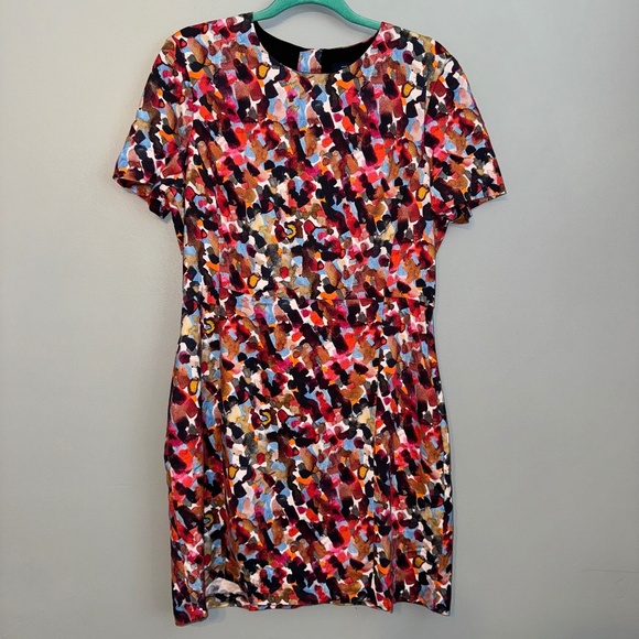 EUC French Connection Eleanor Multicolor Watercolor Dress Size 12 US - Picture 2 of 6